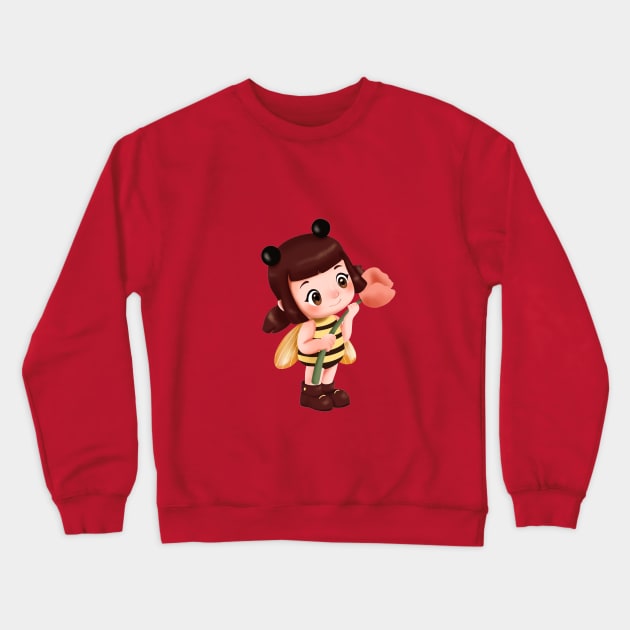 Little bee girl Crewneck Sweatshirt by Hameo Art